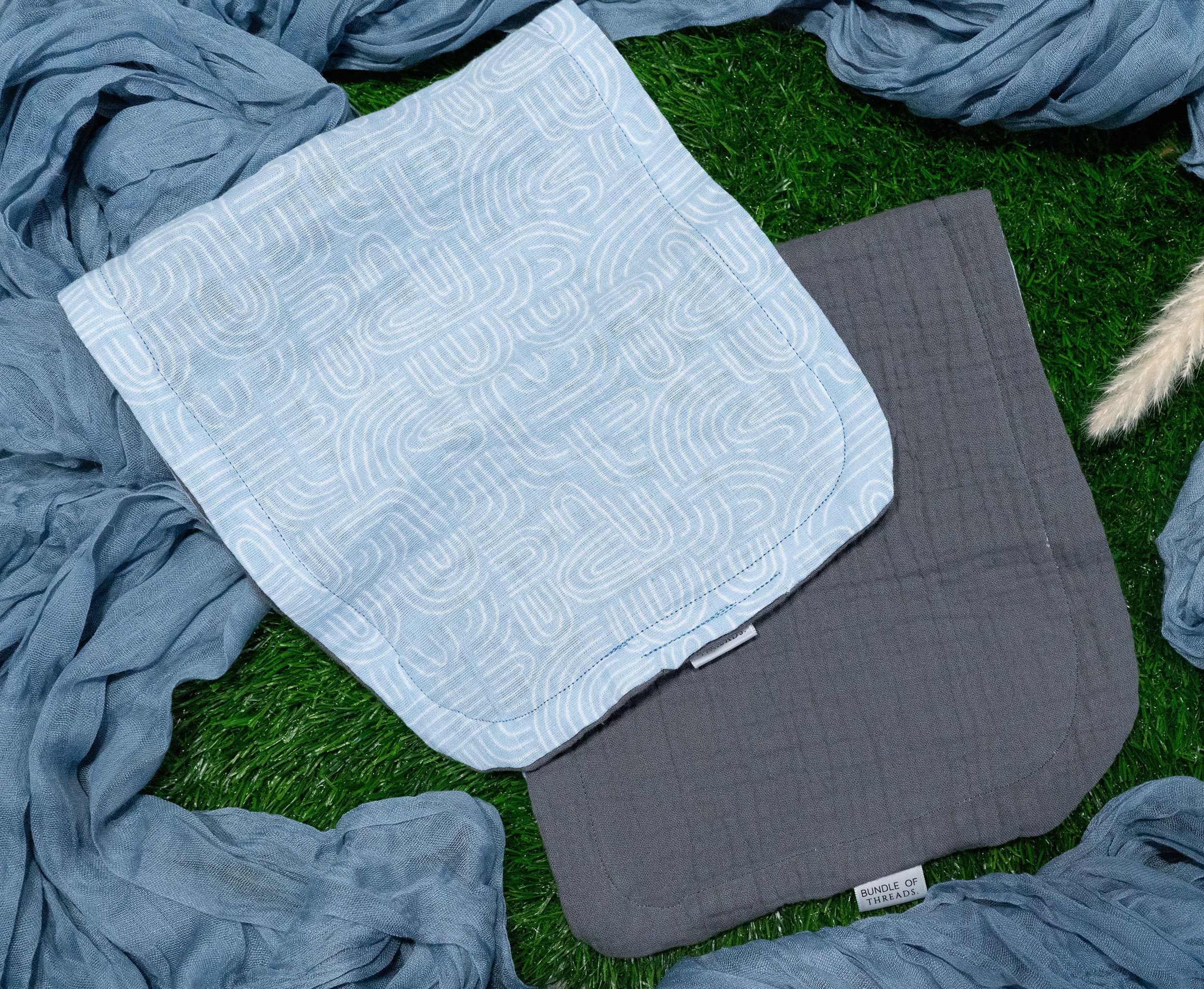 Muslin Burp Cloth Set | Blue Bliss