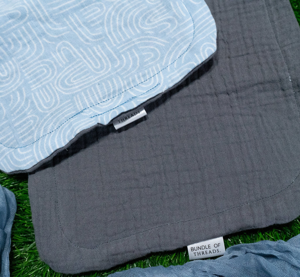 Muslin Burp Cloth Set | Blue Bliss