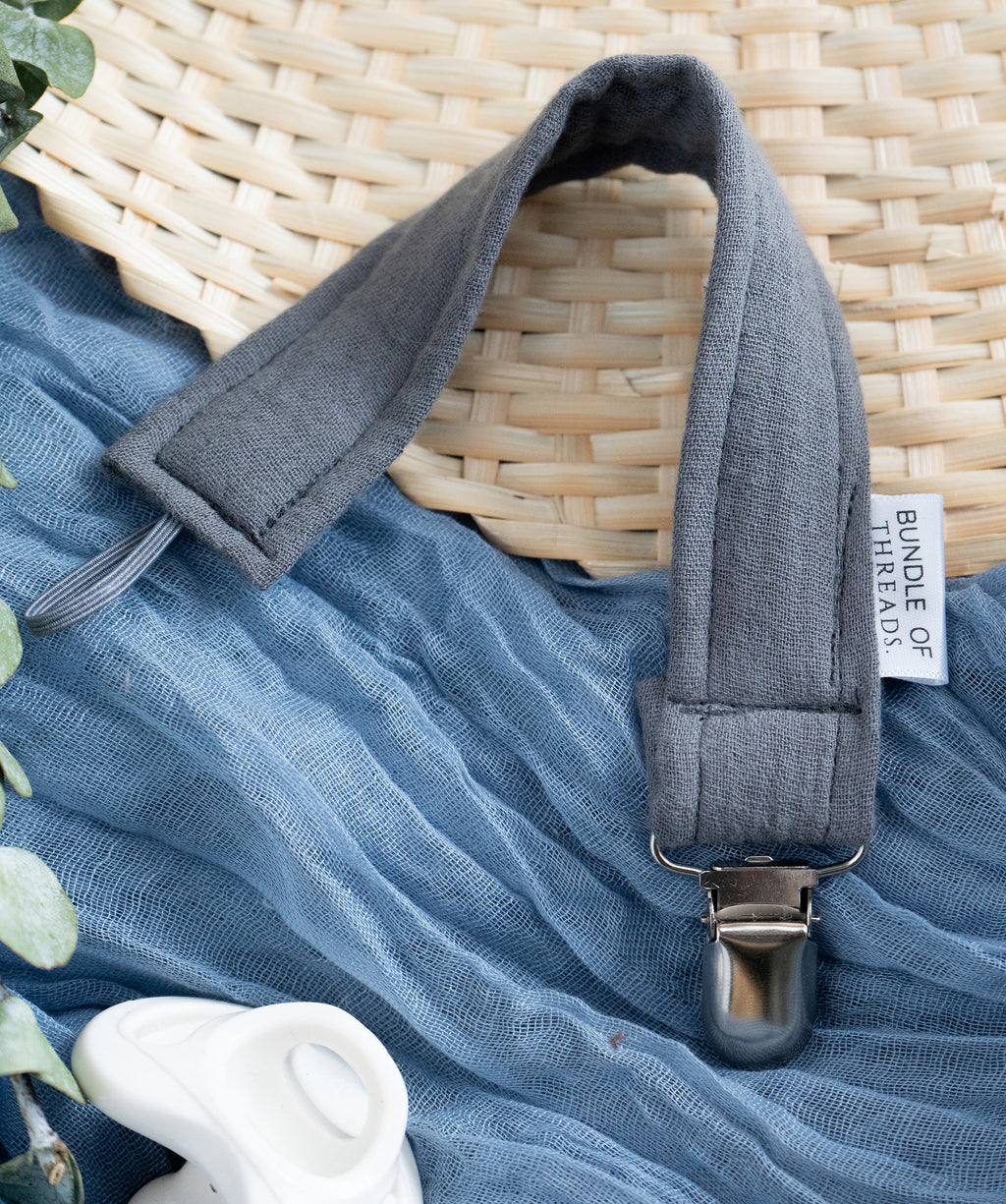 Pacifier Clip | Charcoal Fog