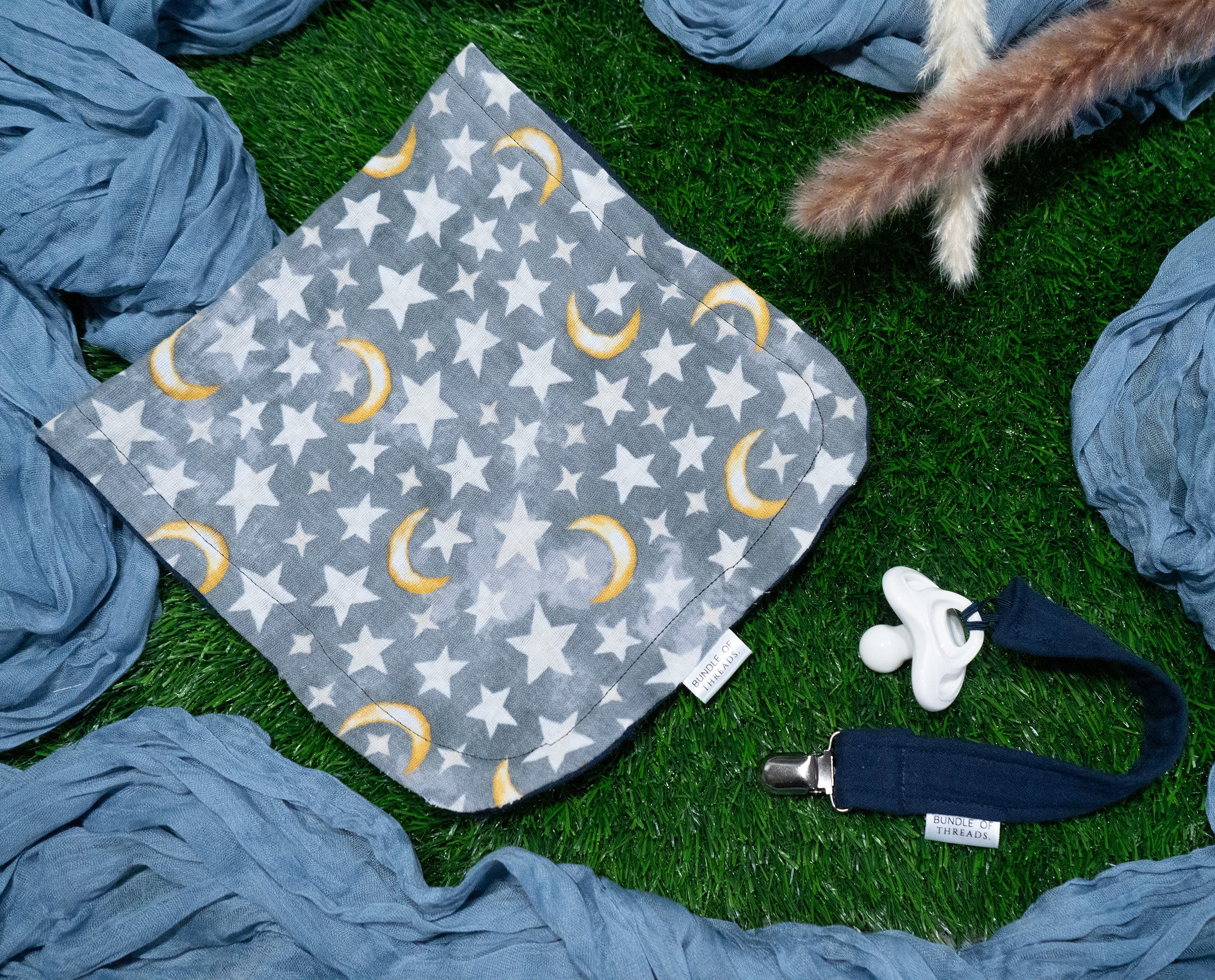 Muslin Burp Cloth Set | Moonlit Dreams