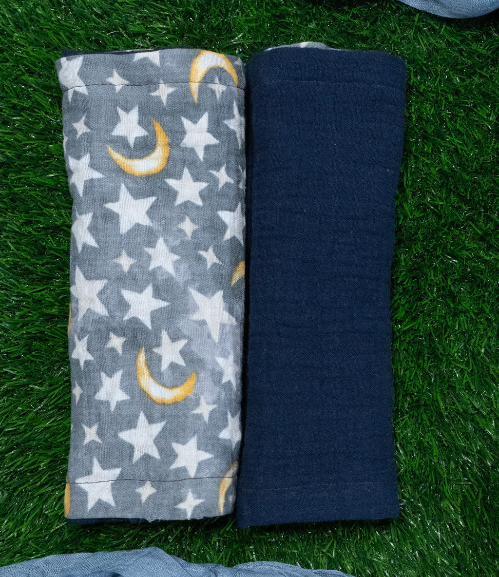 Muslin Burp Cloth Set | Moonlit Dreams