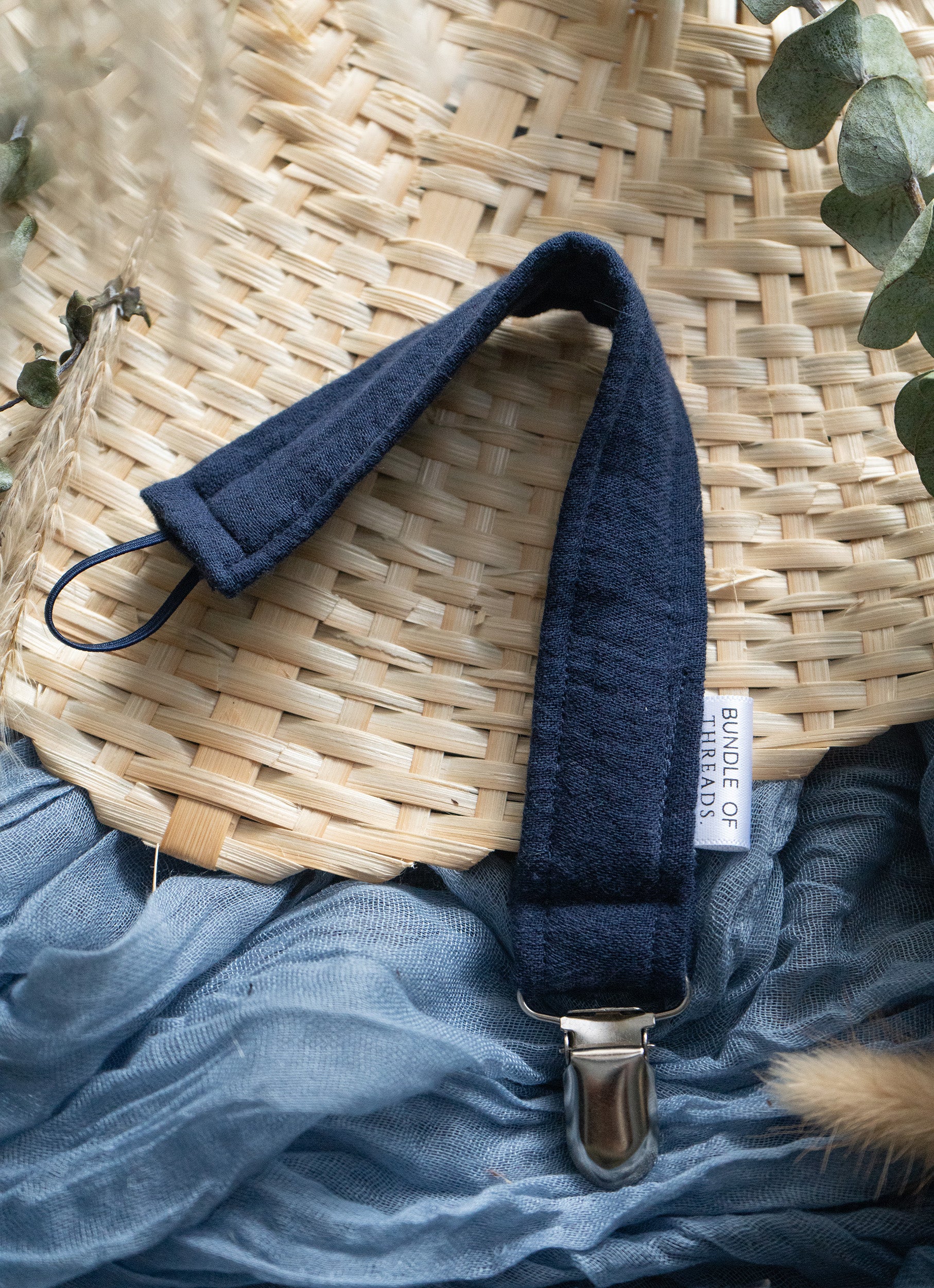 Pacifier Clip |Oxford Blue