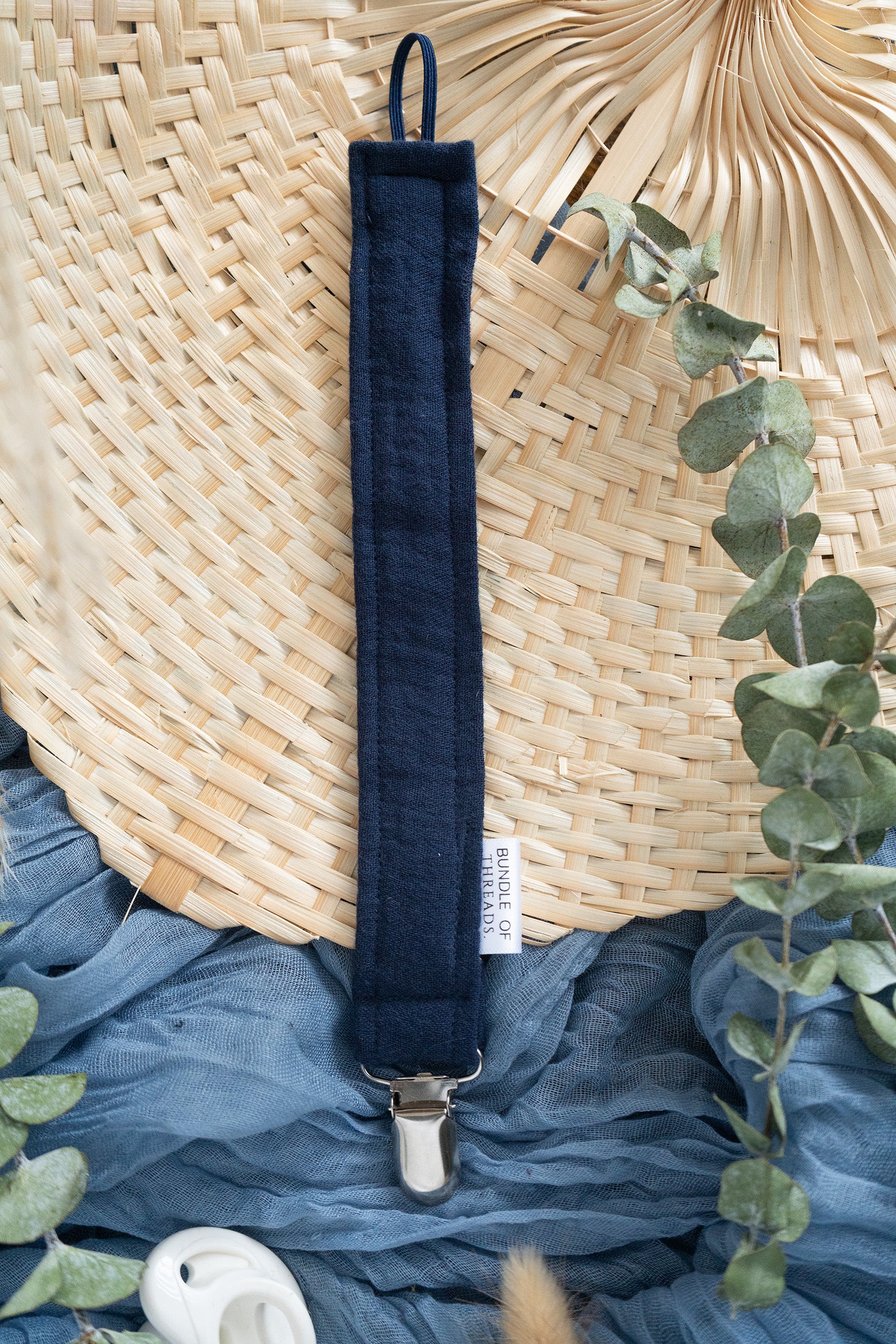 Pacifier Clip |Oxford Blue